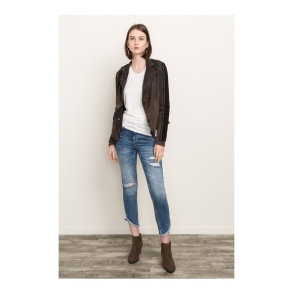 ONE LEFT (S) Terry Mix Sweater Jacket - Picture 5 of 8